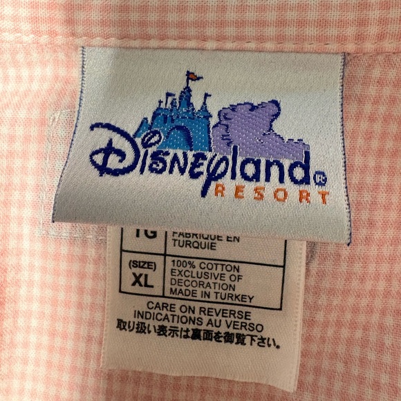 Disneyland Resort Pink White Gingham Eeyore Long Sleeve Button Sleep Shirt. XL - Picture 11 of 15